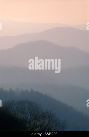 Fog at Sunrise from Newfound Gap, Great Smoky Mountains National Park ...