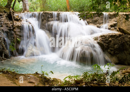 Lower Kuang Si Falls Luang Prabang Laos Stock Photo