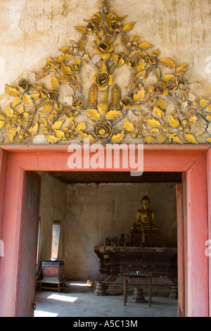 Buddha inside Wat Xieng Maen at Ban Xieng Maen Across River from Luang ...