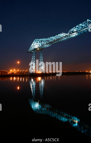 Transporter Bridge at Night, Middlesbrough Stock Photo - Alamy