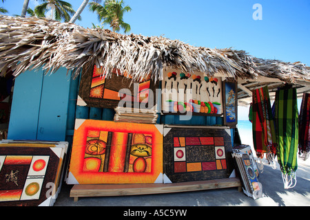 Caribbean Dominican Republic south coast a stall on bavaro beach Stock Photo