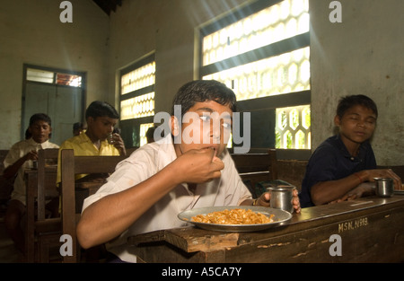 A school partly funded by fairtrade vanilla farmers in India Stock Photo