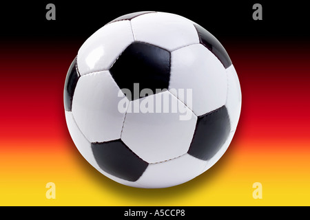 Soccer in front of German flag, composing Stock Photo