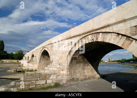 FYROM Republic of Macedonia. SKOPJE Kamen Most Stone Bridge Stock Photo