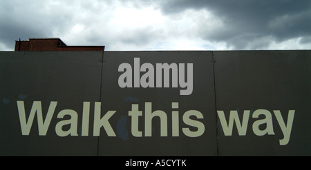 Walk This Way - sign by the Grand Union Canal in London's Paddington Basin Development Stock Photo