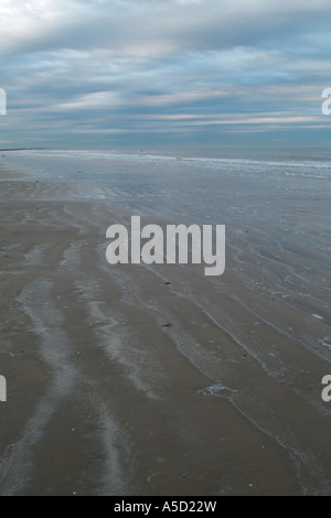 Sun reflection on a beach on Bolivar peninsula Stock Photo