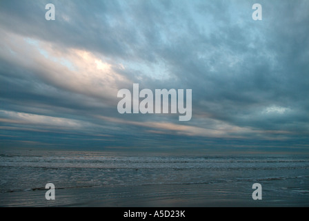 Sun reflection on a beach on Bolivar peninsula Stock Photo