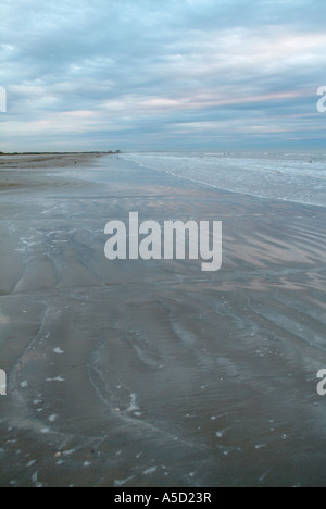 Sun reflection on a beach on Bolivar peninsula Stock Photo