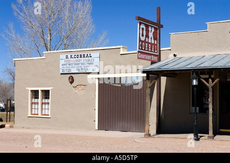 OK Corral in Tombstone Arizona. Scene of historic gunfight Wyatt Earp and Doc Holliday vs. the Clanton gang Stock Photo