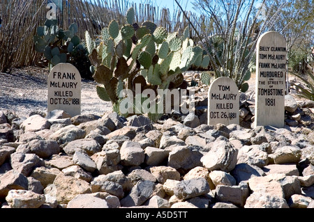Famous Boot Hill Graveyard, Tombstone Arizona, USA Stock Photo