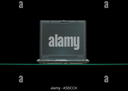 Laptop computer isolated on black background Stock Photo