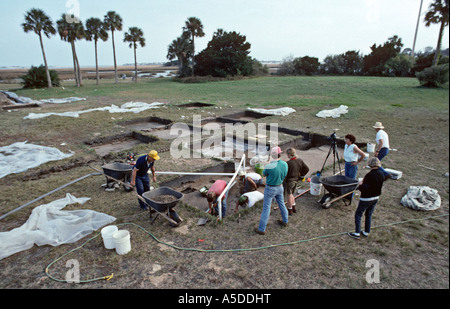 Overview of an excavation in St Augustine Florida Stock Photo