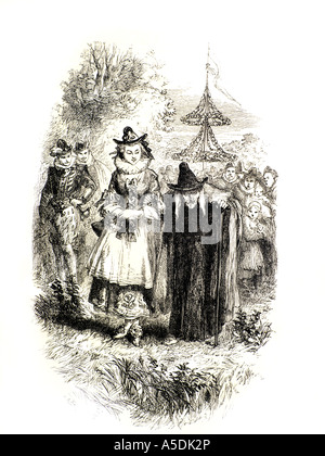 Anne Redferne and Mother Chattox from Lancashire Witches William Harrison Ainsworth 3rd Edition 1854 Based on the Story of the Pendle Witches Stock Photo
