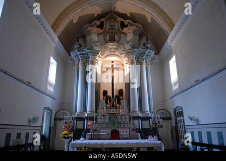 Interior of Igrejia Santo Antonio or St. Anthony church in Macao or Macau, China Stock Photo