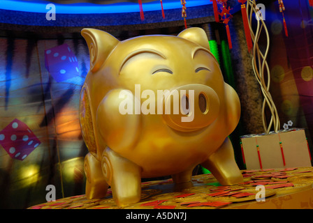 Pig statue during 'Year of the Pig' Chinese New Year celebrations in Hong Kong China Stock Photo