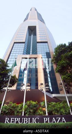 REPUBLIC PLAZA Raffles Place MRT station and towering concrete ...