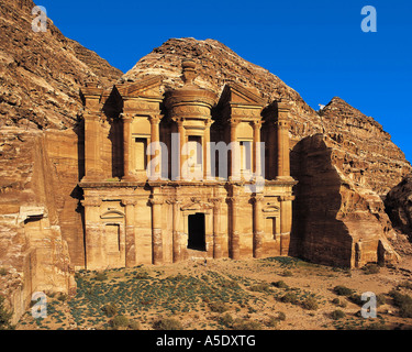 The ornate carved rock-tomb known as The Monastery El Deir, Jordan, Petra Stock Photo