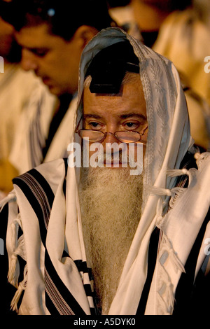 Praying with A talit and tfilin Stock Photo