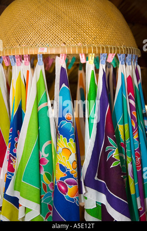 Batik Thailand Tha Pom batik shop and clothing displays Krabi province 