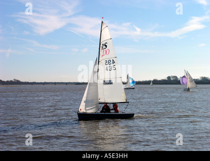 Dinghies racing on the River Wyre Stock Photo