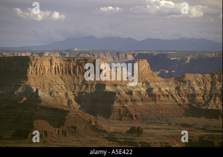 CANYONLANDS OF THE COLORADO RIVER WITH THE LA SAL MOUNTAINS IN THE BACKGROUND Stock Photo