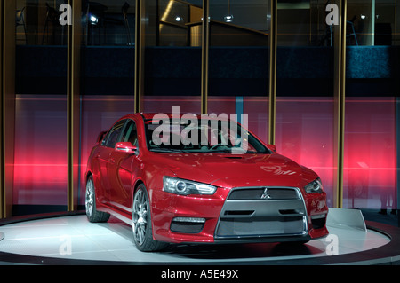 2008 Mitsubishi Lancer Evolution X Prototype at the North American International Auto Show, 2007 Stock Photo