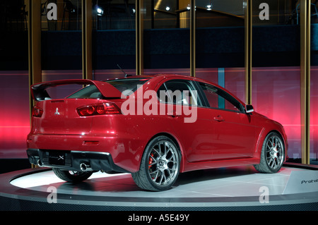 2008 Mitsubishi Lancer Evolution X Prototype at the North American International Auto Show, 2007 Stock Photo