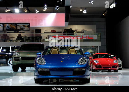 The Porsche stand at the North American International Auto Show, 2007 Stock Photo