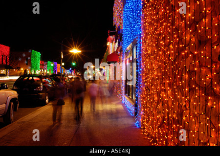 Christmas lights on a buildings during the Big Bright Lights Show in Rochester Michigan USA Stock Photo
