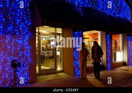 Christmas lights on a building during the Big Bright Lights Show in Rochester Michigan USA Stock Photo