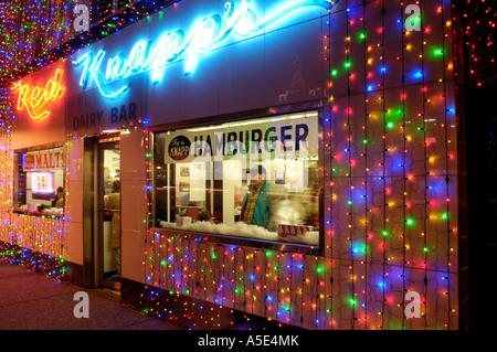 Christmas lights on a restaurant during the Big Bright Lights Show in Rochester Michigan USA Stock Photo