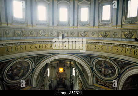 Balcony inside the dome of Saint Peter's Basilica, Vatican City, Rome, Italy. Stock Photo