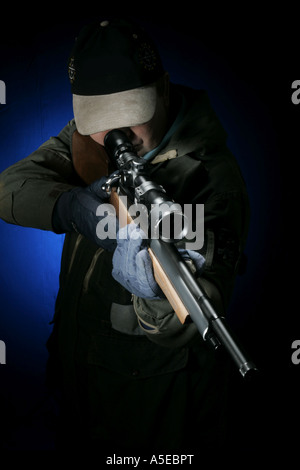 sniper,marks man,gun man Stock Photo