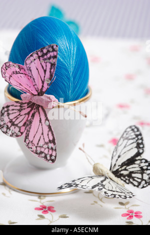 Easter egg with butterflies Stock Photo