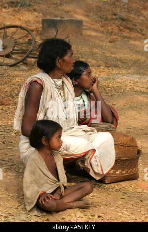 Dongria Kondh women at their weekly tribal market Orissa India Stock Photo