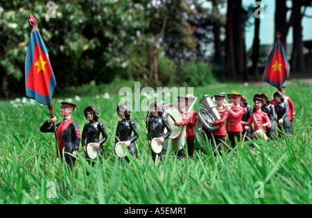 An unusual toy for improving games on Sundays in religious households, a regiment of Salvation Army soldiers. Stock Photo