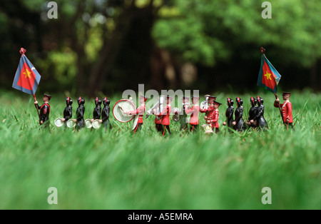 An unusual toy for improving games on Sundays in religious households, a regiment of Salvation Army soldiers. Stock Photo