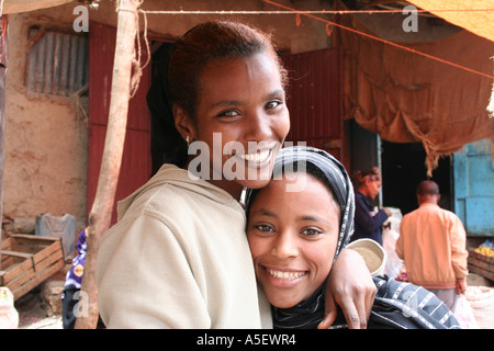 Harar, Ethiopia, young women in a market Stock Photo
