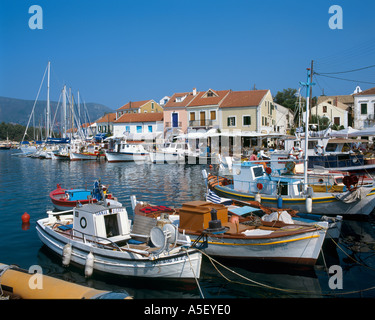 Harbour in Fiskardo, Kefalonia, Ionian Islands, Greece Stock Photo