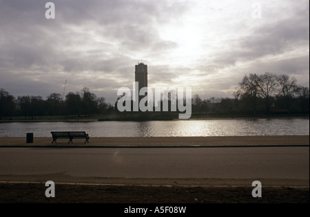 The view over the Serpentine lake in Hyde Park London Stock Photo