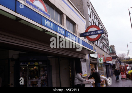 The Mile End tube station in London Stock Photo