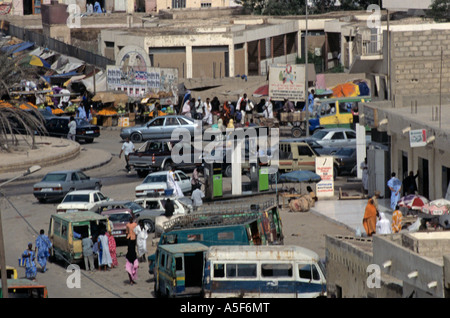 Busy and crowded street, Nouakchott, Mauritania Stock Photo