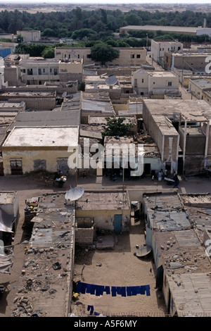 Aerial view of damaged houses, Nouakchott, Mauritania Stock Photo