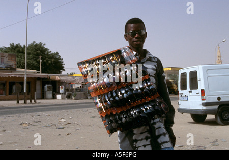 A vendor selling sunglasses in Nouakchott Mauritania Stock Photo