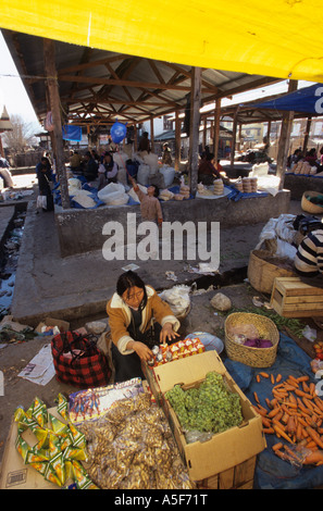 Vendors at market, Thimpu, Bhutan Stock Photo