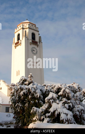 The Boise Train Depot in winter Boise Idaho Stock Photo