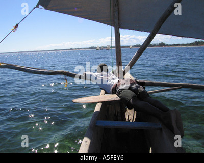 Sailing fishing boats out of Ifaty, near Toliara ( Tulear ), Madagascar Stock Photo