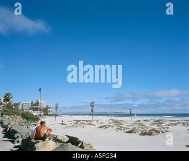 Beach near Del Coronado Hotel, Coronado, San Diego, California USA Stock Photo