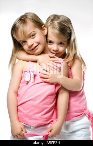 Female children Caucasian twins Stock Photo - Alamy