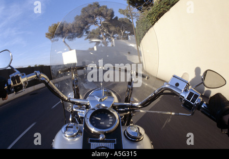 riders view harley davidson motorcycle 